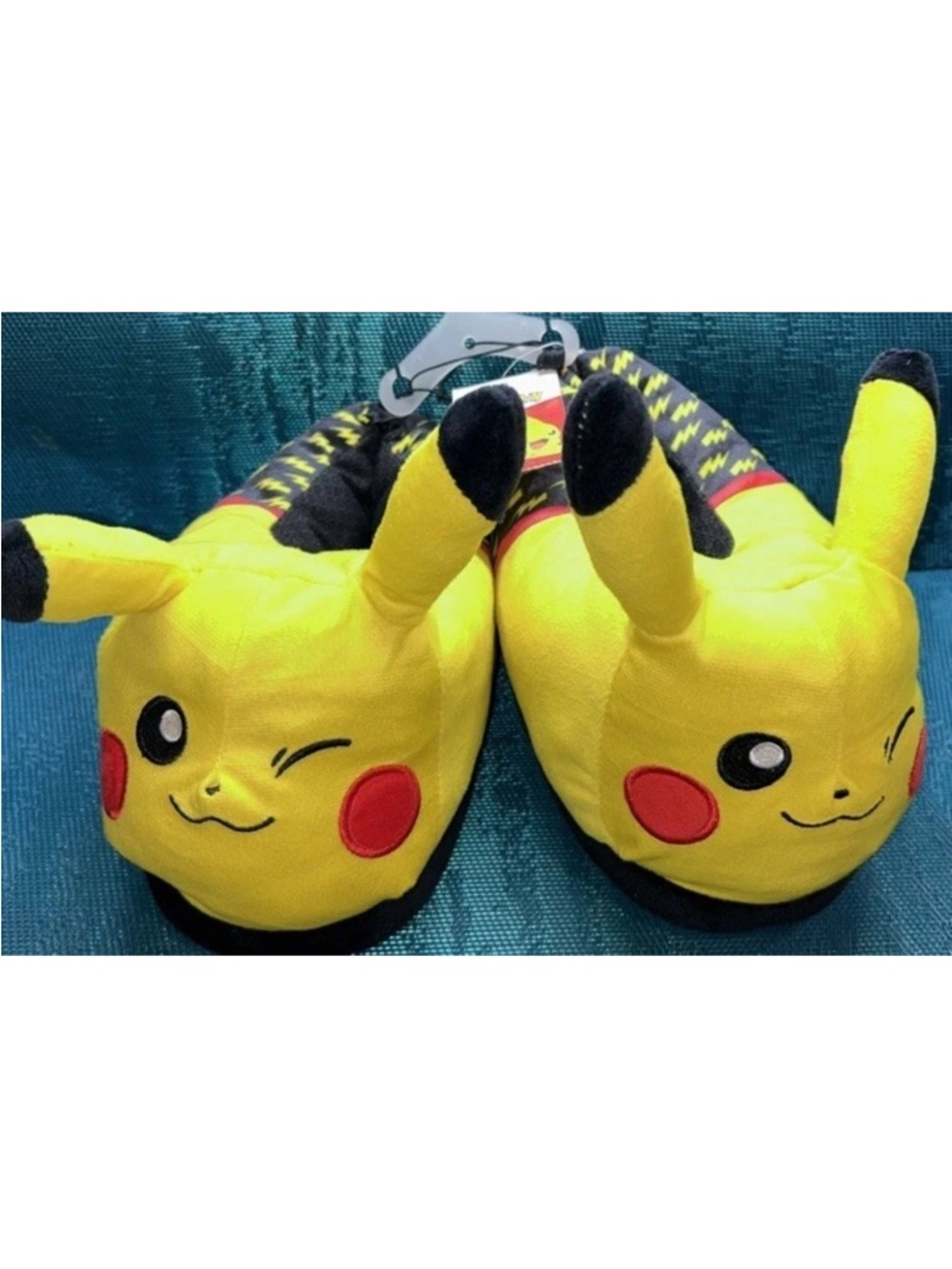 Pikachu Plush Slippers - Yellow Character Slip-Ons